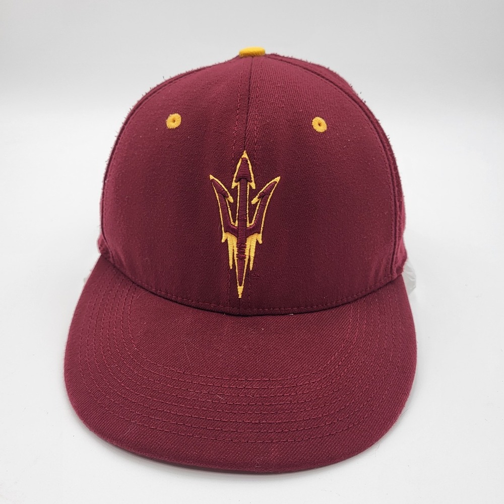 Arizona State Sun Devils Nike Fitted Hat Mens Medium/Large Red - bill damaged